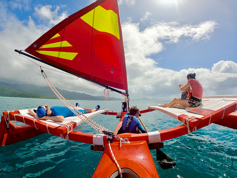 Pirogue à voile à Raiatea